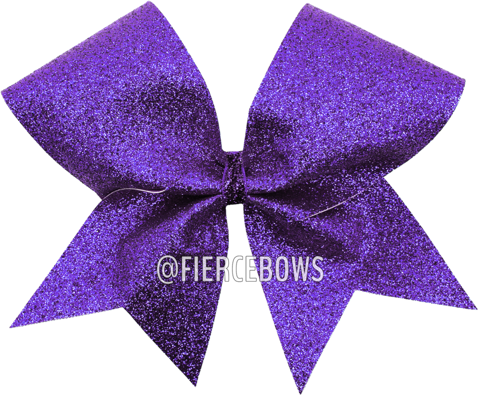 Purple Glitter Cheer Bow Fierce Bows - Cheerleading Clipart (940x777), Png Download