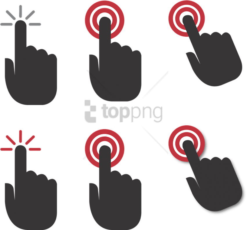 Free Png Hand,click,click Here,finger,touch,click Icon, - Klik Her Clipart (850x791), Png Download