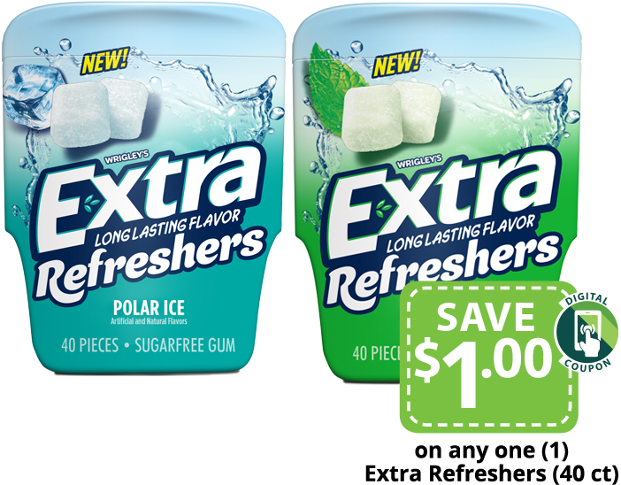 Extra Freshers Chewing Gum Packages - Extra Gum Clipart (768x576), Png Download