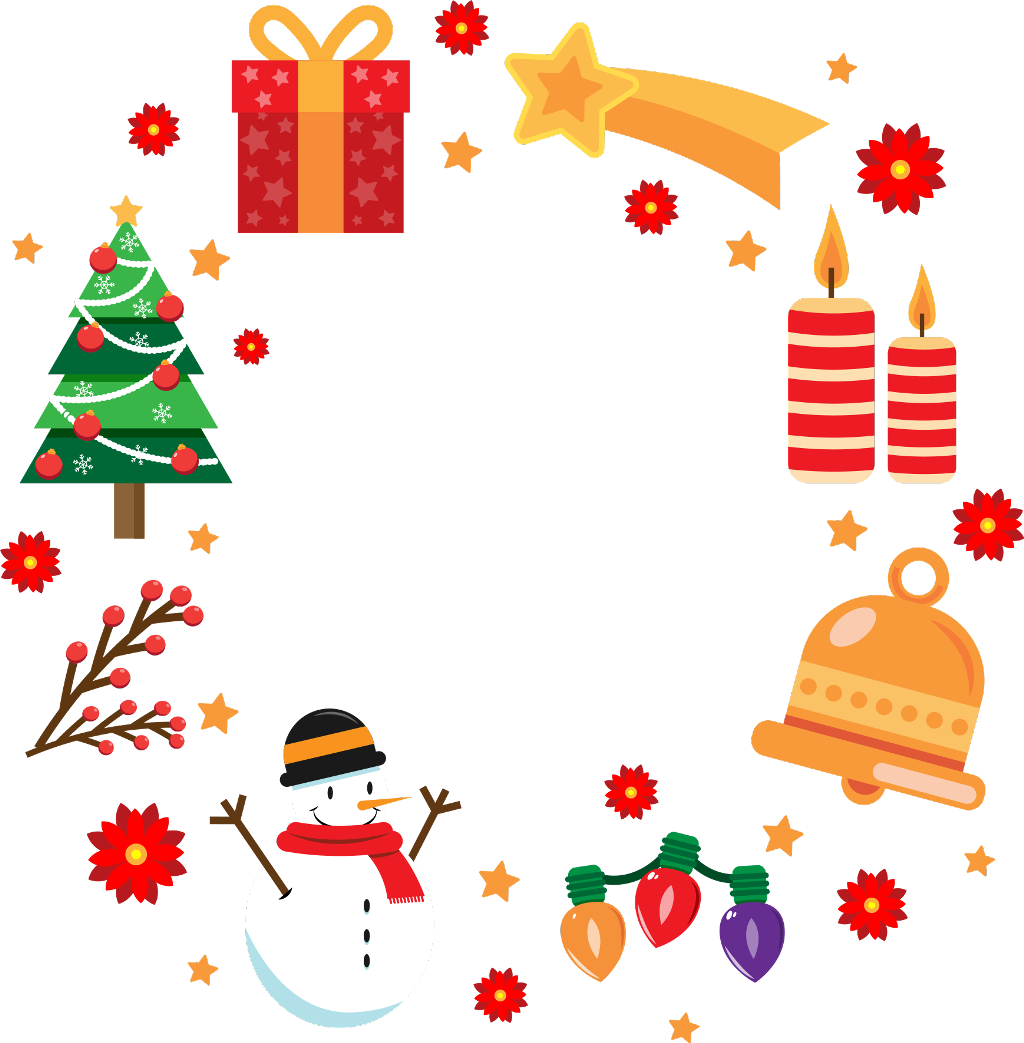 #christmas #snowman #christmastree #gift #star #christmaslights - Cute Christmas Border Png Clipart (1024x1043), Png Download