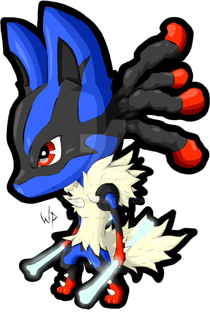 Mini Lucario Mega By Wping-d8vznrd - Lucario Clipart (712x1058), Png Download