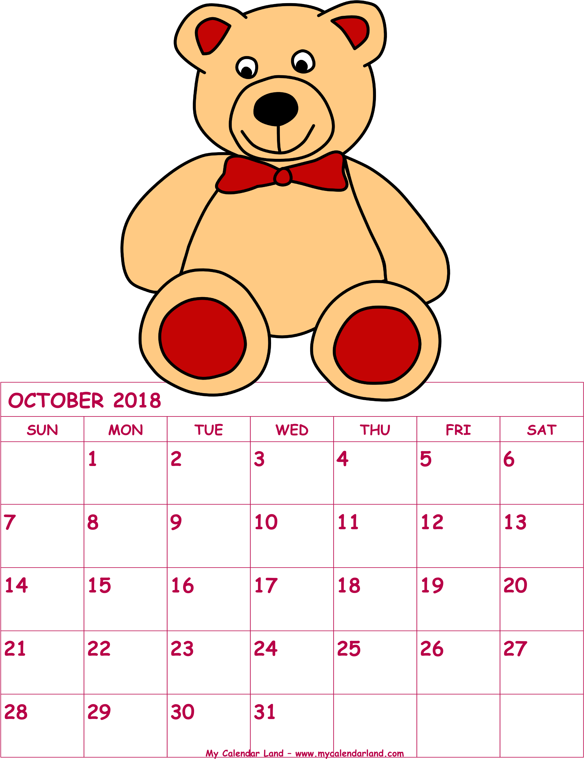 Blank Monthly Calendars For October - Printable Calendar February 2017 Cute Clipart (2550x3300), Png Download