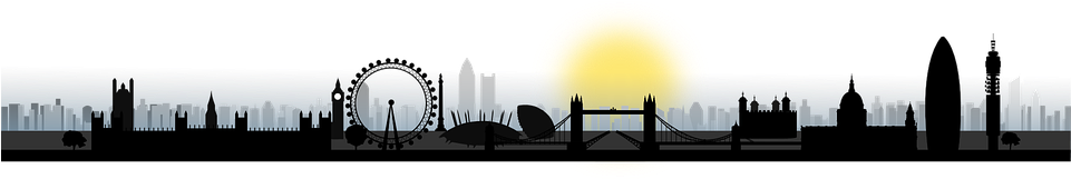 Silhouette England Svg - London Skyline Silhouette Vector Clipart (960x480), Png Download