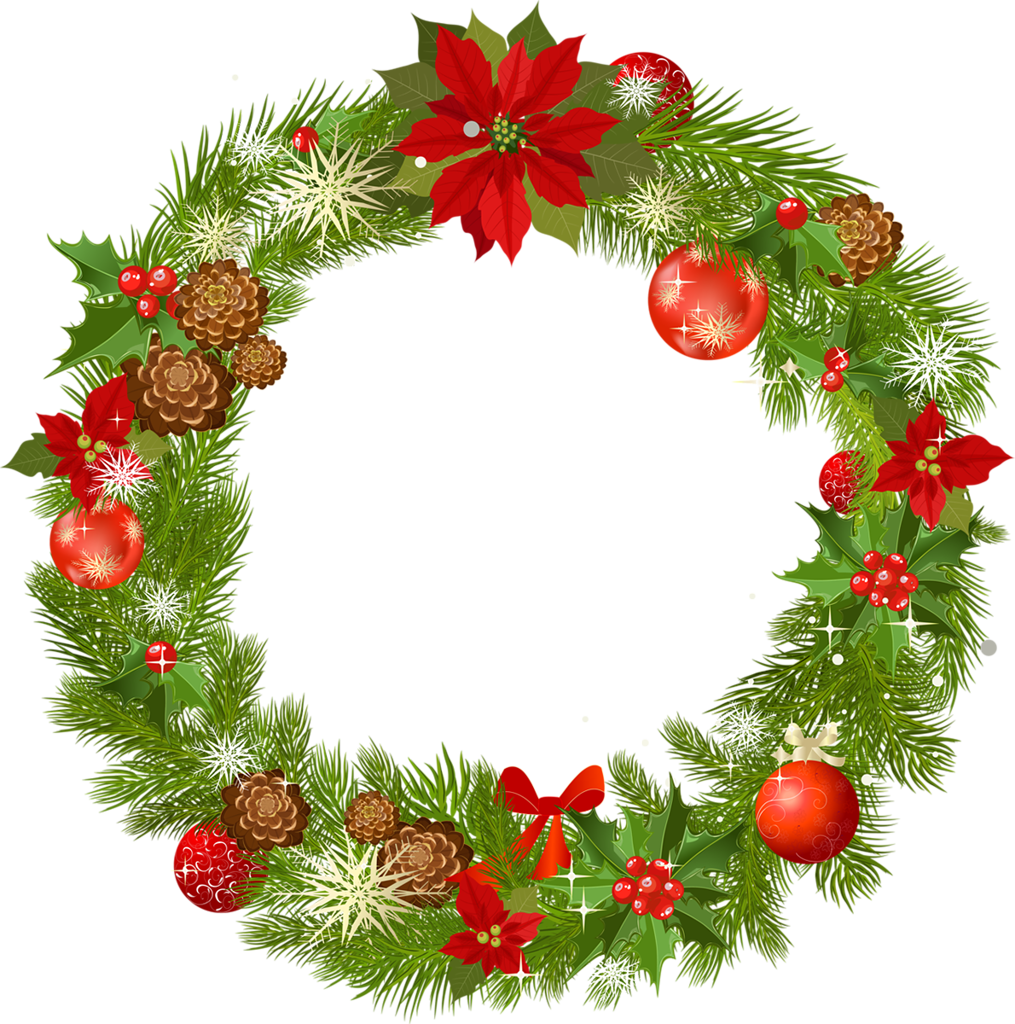 Christmas Png And Album Missisberina Ⓒ - Christmas Wreath Frames Png Clipart (1015x1024), Png Download