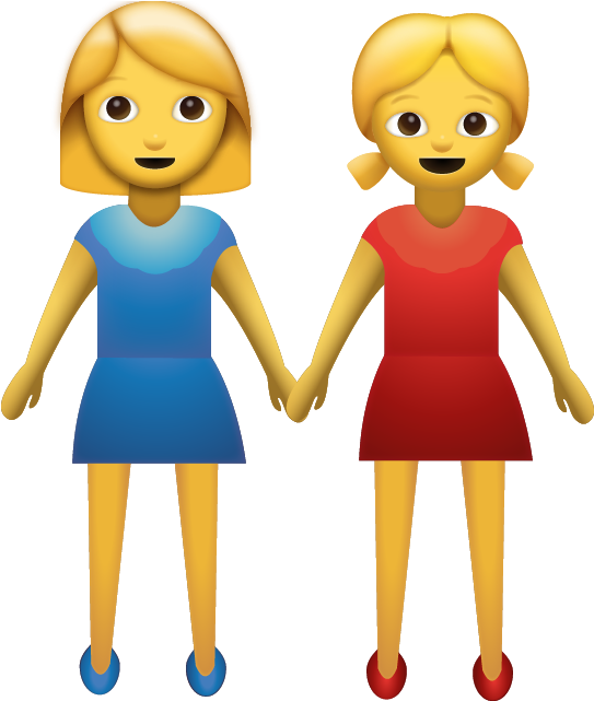 Download Two Women Holding Hands Iphone Emoji Icon - Two Women Holding Hands Emoji Clipart (543x641), Png Download