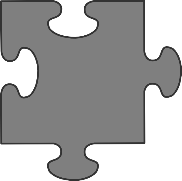 Gray Border Puzzle Piece Clip Art - Gray Puzzle Pieces Clip Art - Png Download (600x599), Png Download