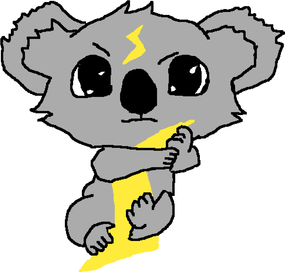 Electric Koala - Cartoon Clipart (1000x1000), Png Download