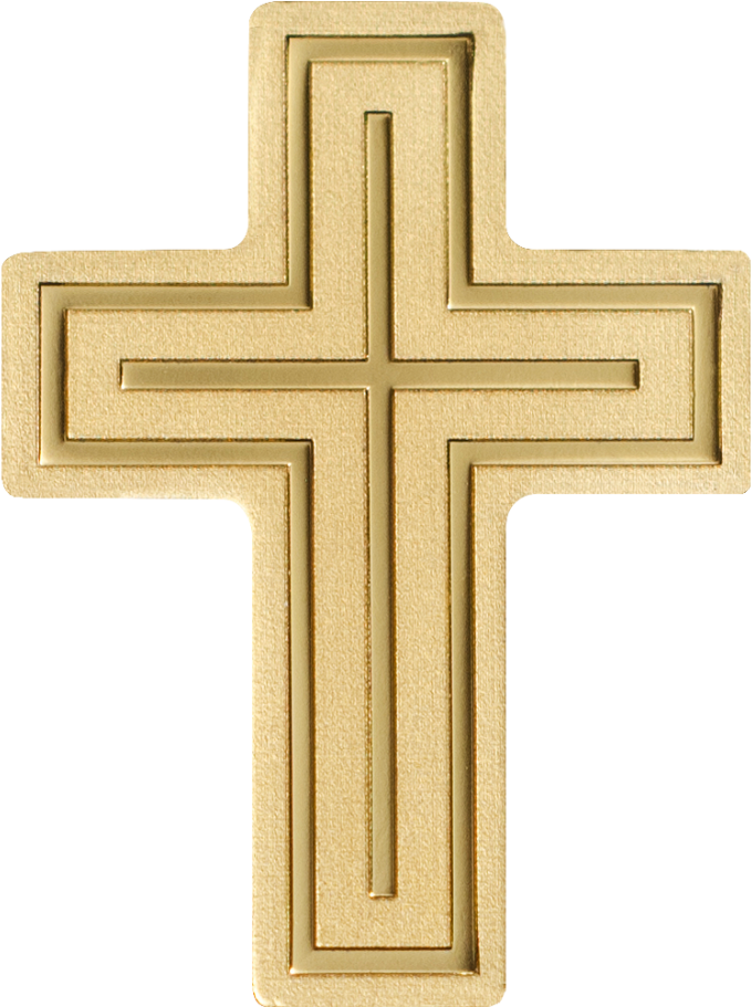 Golden Cross Png - Golden Crucifix Clipart (679x911), Png Download