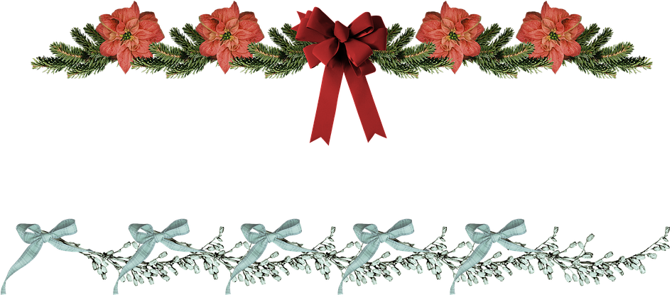 Christmas Border Poinsettia Free Image On Pixabay Png - Christmas Flowers Border Clipart Transparent Png (960x451), Png Download