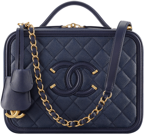 Pink Chanel Purse Cartoon Png - Vanity Box Blue Chanel Clipart (846x1080), Png Download