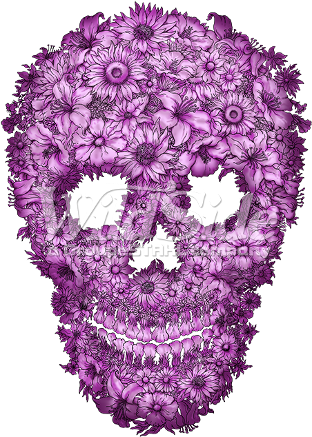 Flowered Skull Clipart (675x675), Png Download