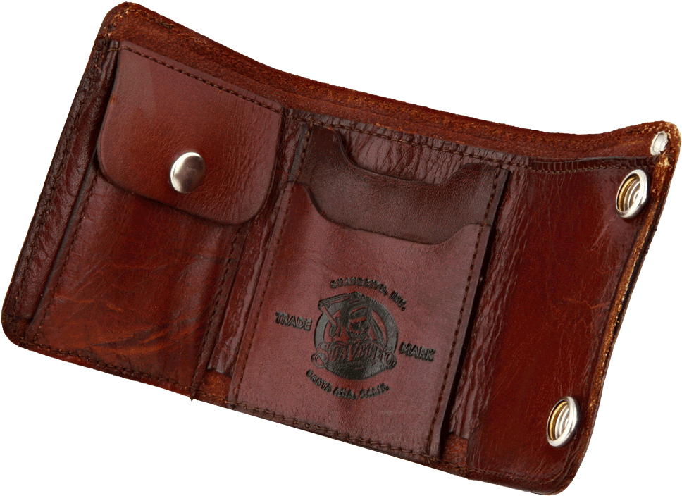 Open Wallet Png - Men's Tri Fold Chain Wallet Antique Brown Clipart (1000x800), Png Download