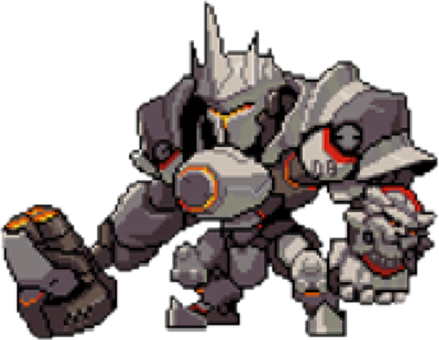 Reinhardt Sticker - Overwatch Reinhardt Pixel Spray Clipart (619x480), Png Download