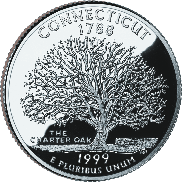 1999 Ct Proof - Connecticut Quarter Clipart (771x768), Png Download