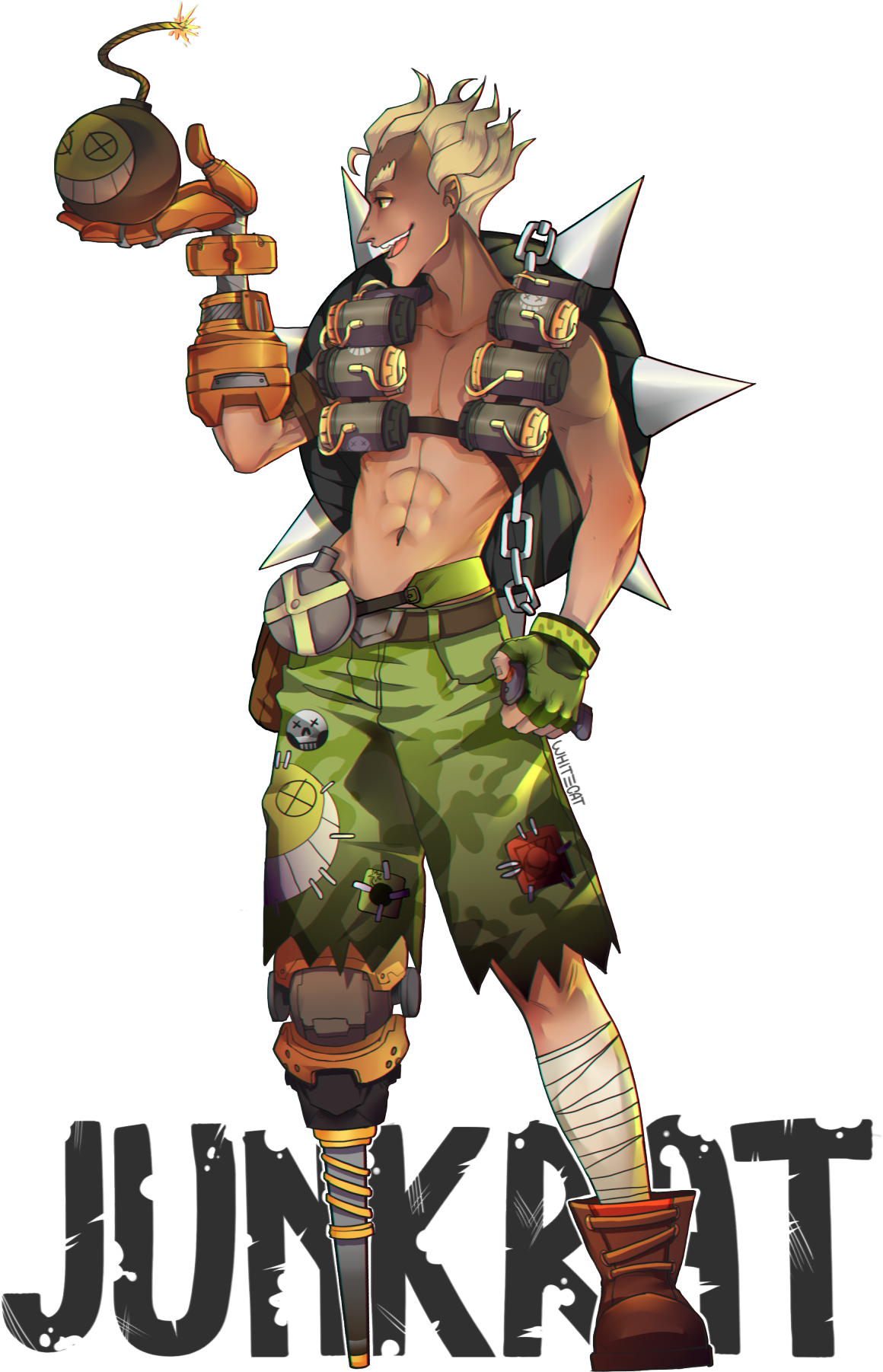 Zdraste Jamison Fawkes, Overwatch Pin, Junkrat And - Junkrat Fan Art Clipart (1220x1920), Png Download