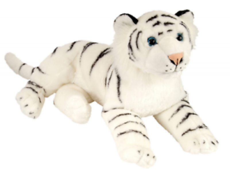 Wholesale Wild Republic 12766 Cuddlekins Laying White - White Tiger Stuffed Animal Clipart (800x785), Png Download