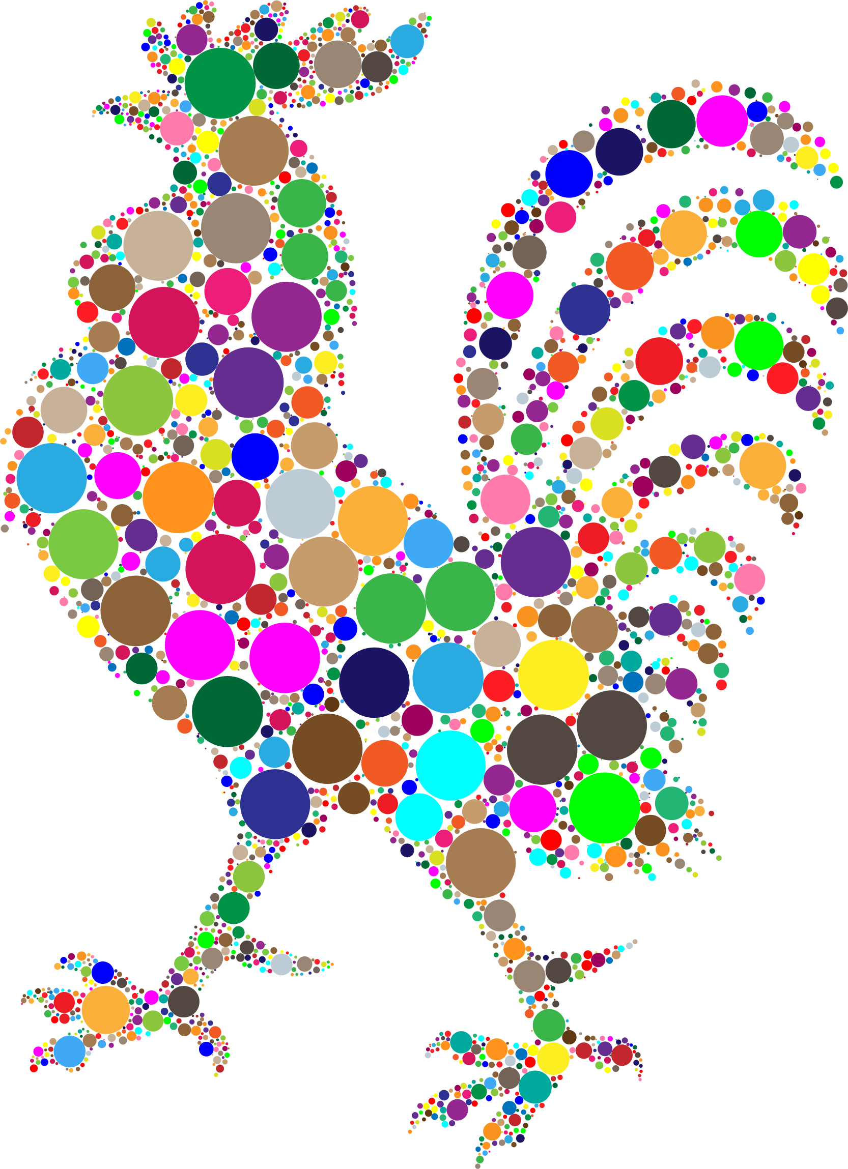 This Free Icons Png Design Of Prismatic Rooster Circles - Rooster Clipart (1666x2298), Png Download