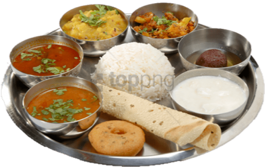 Free Png Dinner Png Png Image With Transparent Background - Veg Thali Png Clipart (851x537), Png Download