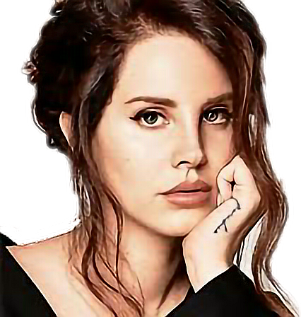Lanadelrey Sticker - Lana Del Rey Messy Bun Clipart (426x448), Png Download