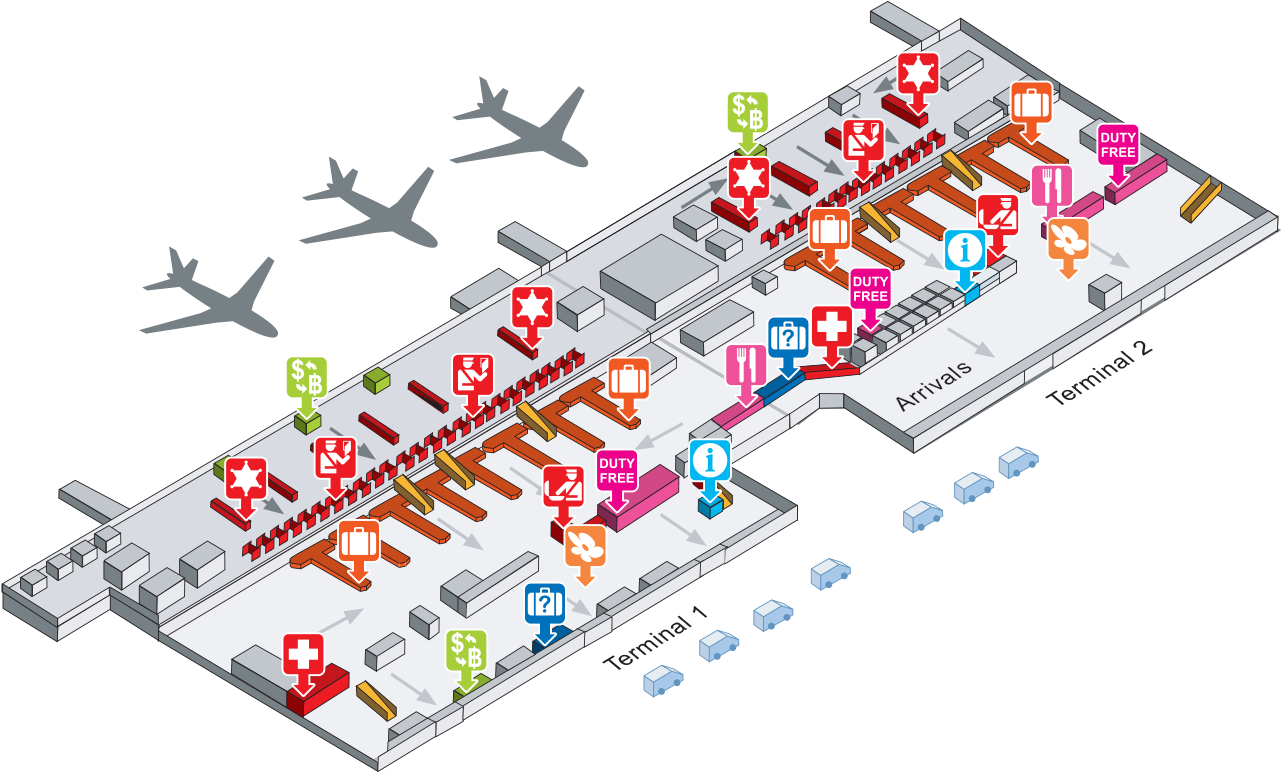 Don Mueang International Airport Map Clipart (1380x871), Png Download