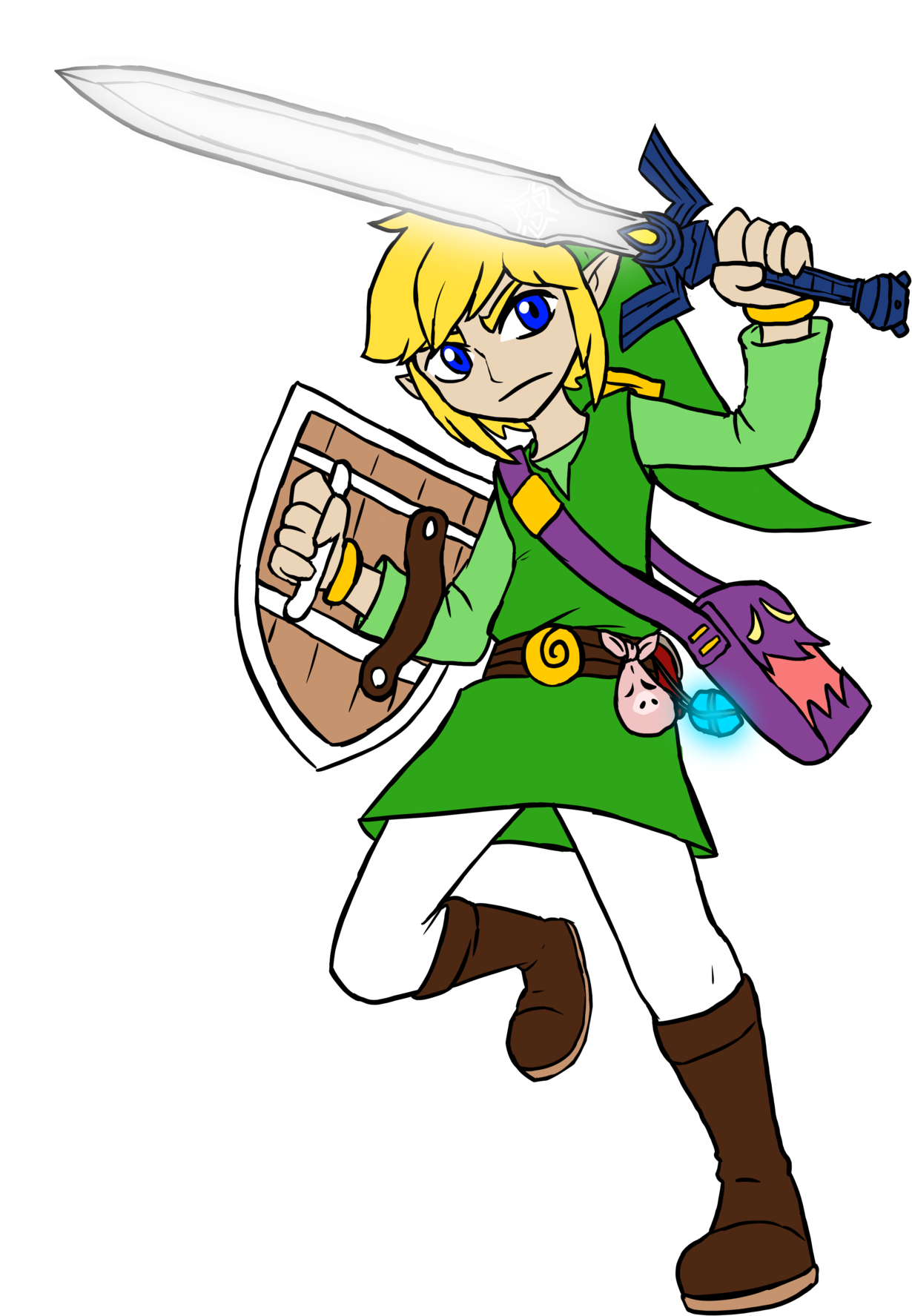 Link, Hero Of Wind - Cartoon Clipart (1230x1775), Png Download