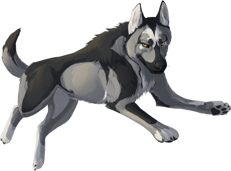 Drawn German Shepherd Digital - Sakhalin Husky Clipart (1024x870), Png Download