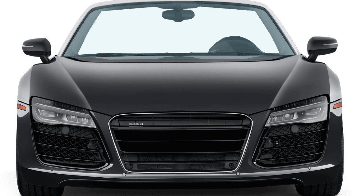 Lutzie Black Audi Car Front View - Audi R8 2015 Front Clipart (1200x630), Png Download