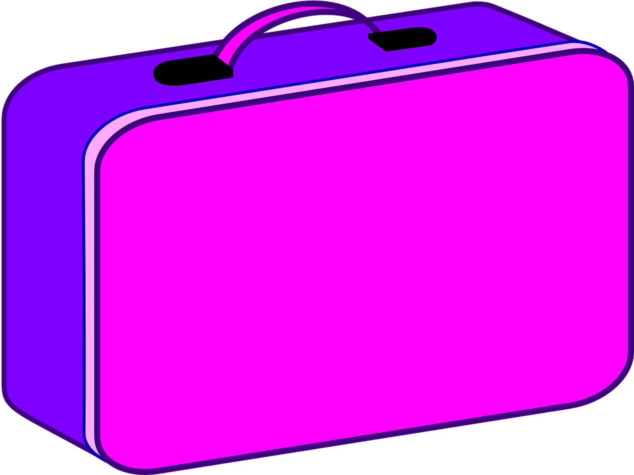 Suitcase Travel Luggage Bag Png Image - Clip Art Lunchbox Transparent Png (1280x948), Png Download