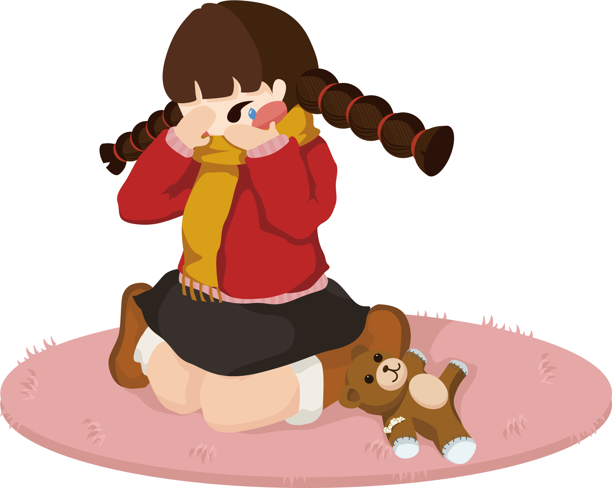 Years Doll Girl Sad Tears Png And Vector Image - Sad Doll Cartoon Clipart (2000x2000), Png Download