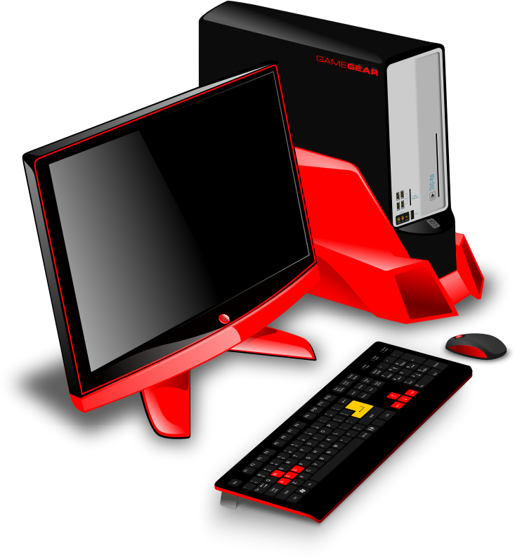 Free To Use Public Domain Desktop Computer Clip Art - Gaming Computer Clipart - Png Download (733x794), Png Download