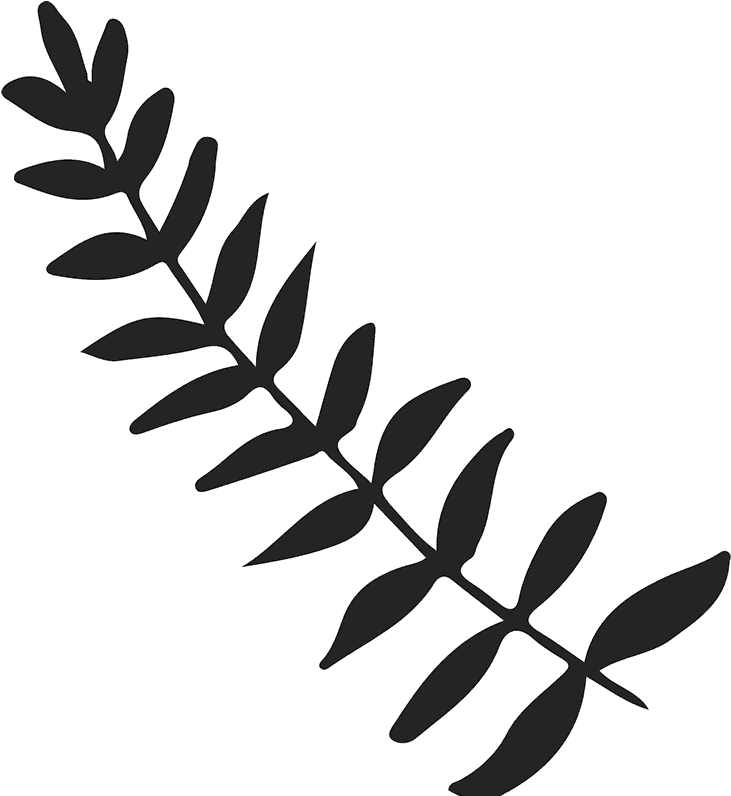 Leafy Branch Rubber Stamp Clipart (731x796), Png Download