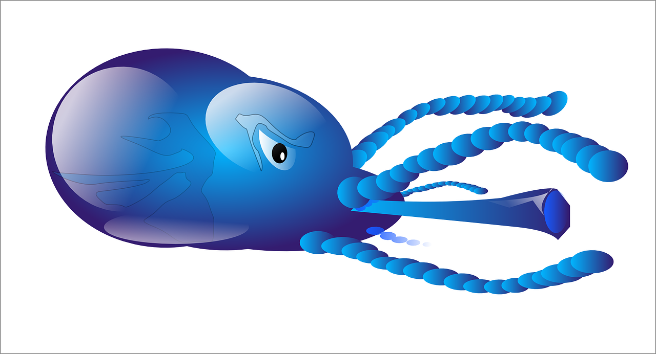 Squid Sea Animal Monster Water Png Image - Amoeba Cartoon Clipart (1280x692), Png Download