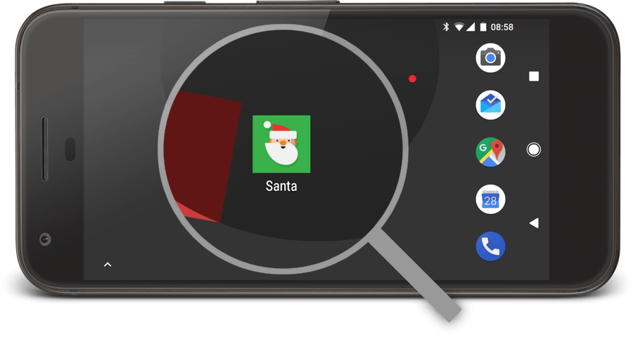 Santa Tracker On An Android Device - Boobies Make Me Smile Clipart (900x480), Png Download