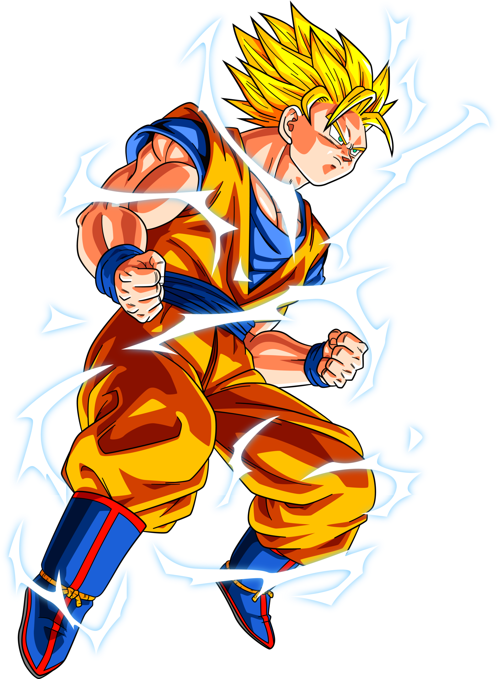Super Saiyan 2 Goku Png - Goku Super Saiyan 2 Art Clipart (1587x2164), Png Download