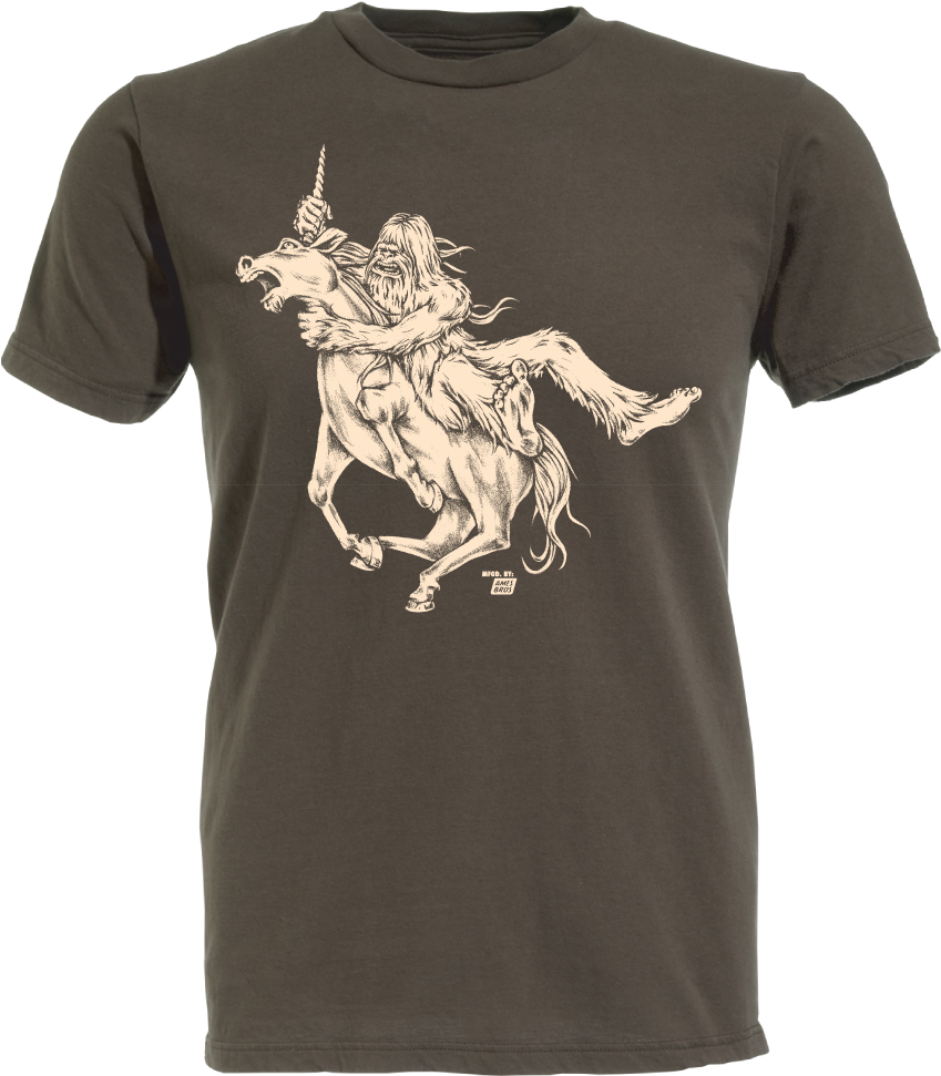 Ames Bros Bigfoot Vs Unicorn T-shirt - White People Clothing Stereotypes Clipart (1000x1000), Png Download