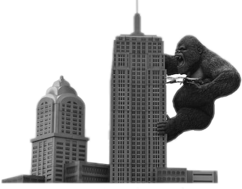 #ftestickers #skyscraper #kingkong #urban #gorilla - King Kong Hanging On Building Clipart (344x268), Png Download