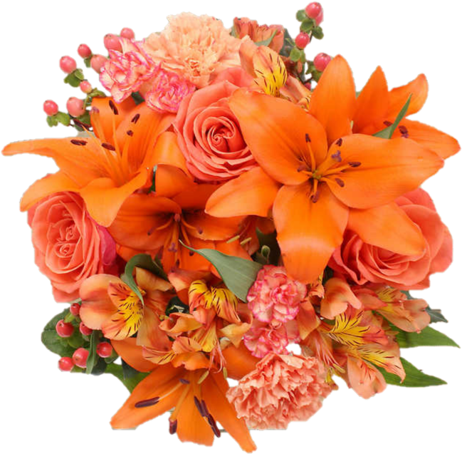 Bold Orange Bouquet - Bouquet Clipart (694x694), Png Download