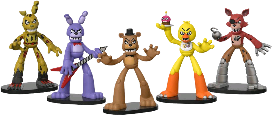 Five Nights At Freddy's - Five Nights At Freddys Figures Clipart (900x395), Png Download