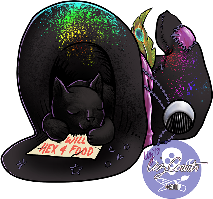 Black Cat In A Hat - Graphic Design Clipart (800x800), Png Download