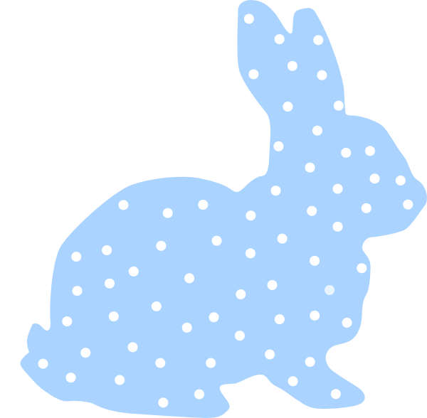 Blue Bunny Polka Dot Silhouette Svg Clip Arts 600 X - Bunny Easter Craft - Png Download (600x588), Png Download