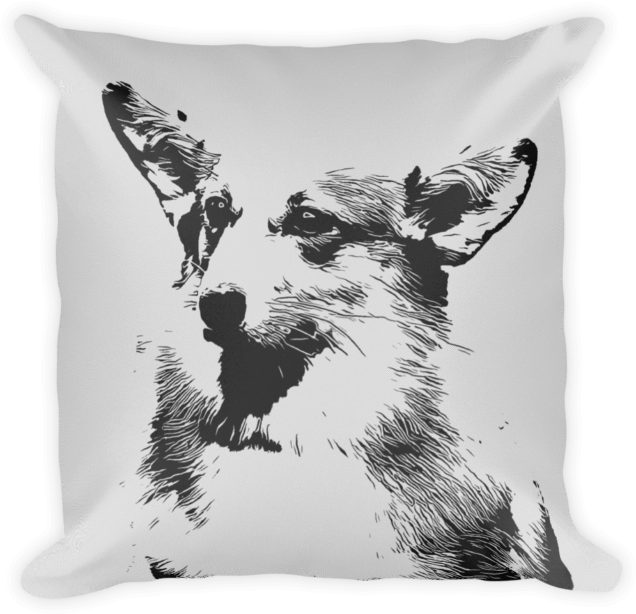 Pembroke Welsh Corgi Duotone Comic White Decorative Clipart (913x882), Png Download