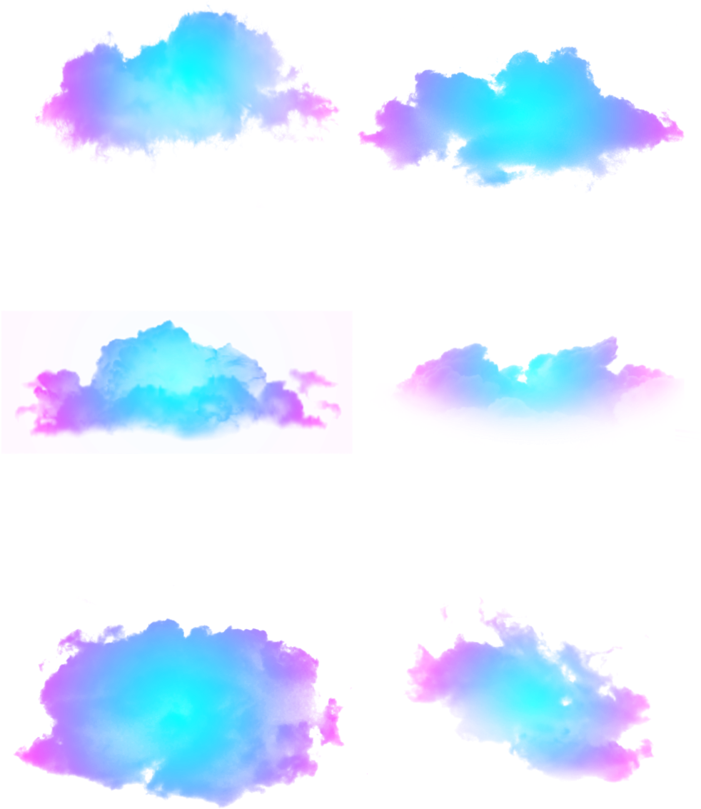 Red Blue Gradient Colorful Cloud Element Png And Psd - Psd Clipart (1024x1369), Png Download