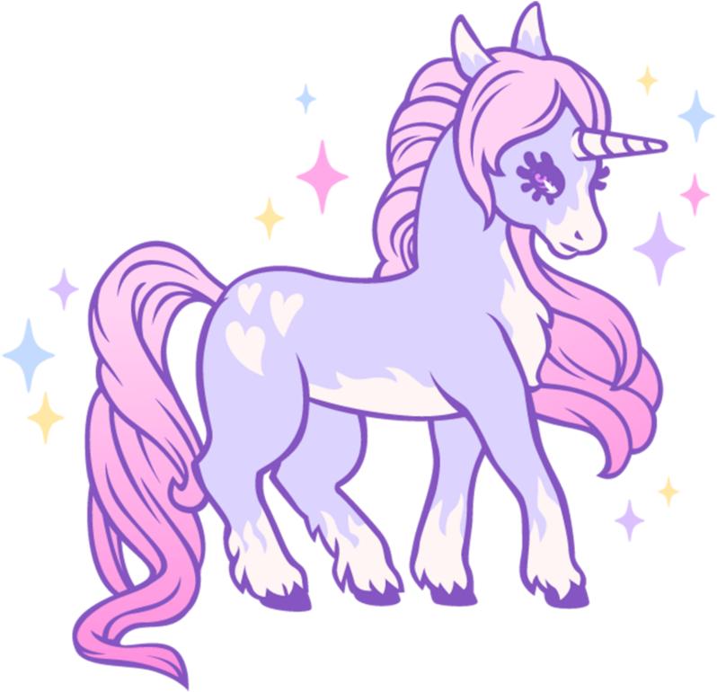 Drawing Unicorns Purple Transparent Clipart Free Download - Pastel Unicorn Png (1024x1024), Png Download