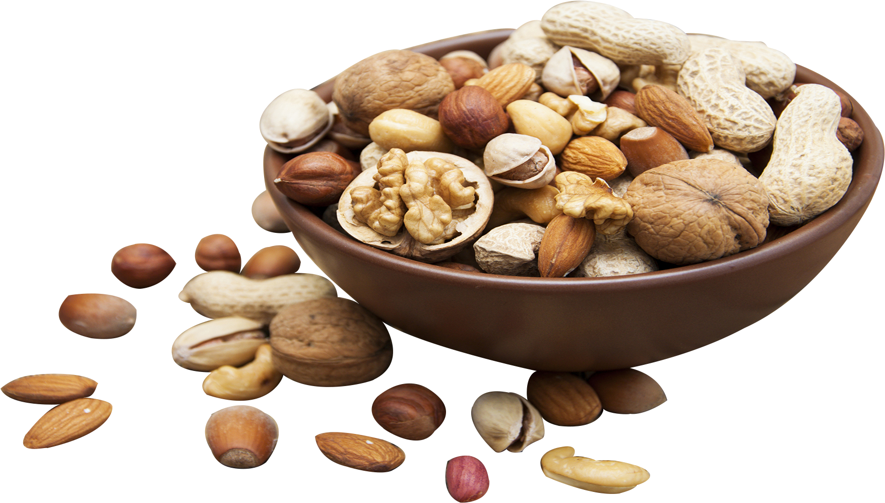 At The "coffee Shop" You Will Find Fresh Fruits, Whole, - Mixed Nuts In Bowl Png Clipart (1786x1035), Png Download