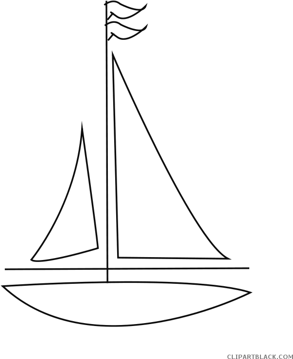 Banner Freeuse Library Outline Clipartblack Com Transportation - Sailboat Clip Art Black White - Png Download (686x800), Png Download