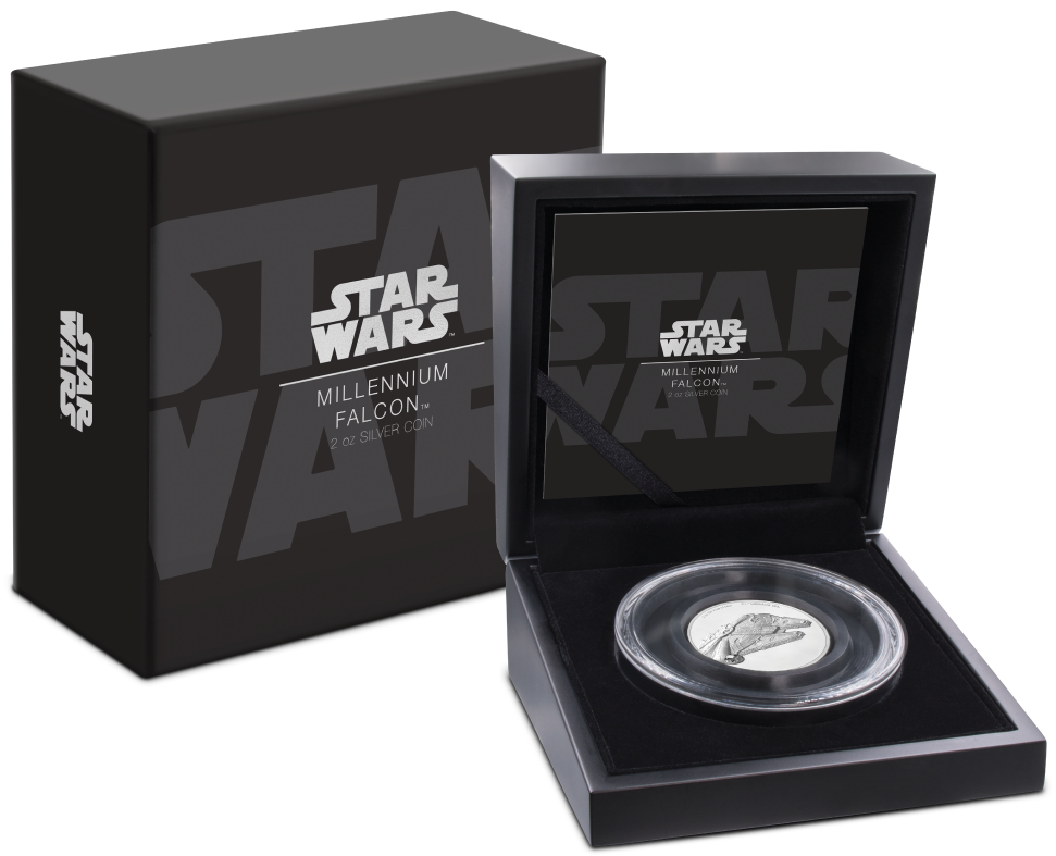 Silver Numis Star Wars Millennium Falcon™ Uhr 2019 - Death Star Gold Coin Clipart (1000x1000), Png Download