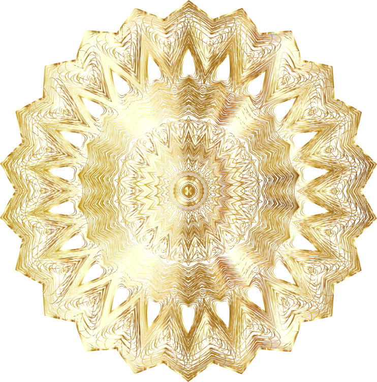 Circle Color Mandala Line Art Golden Sun - Golden Design Background Png Clipart (742x750), Png Download
