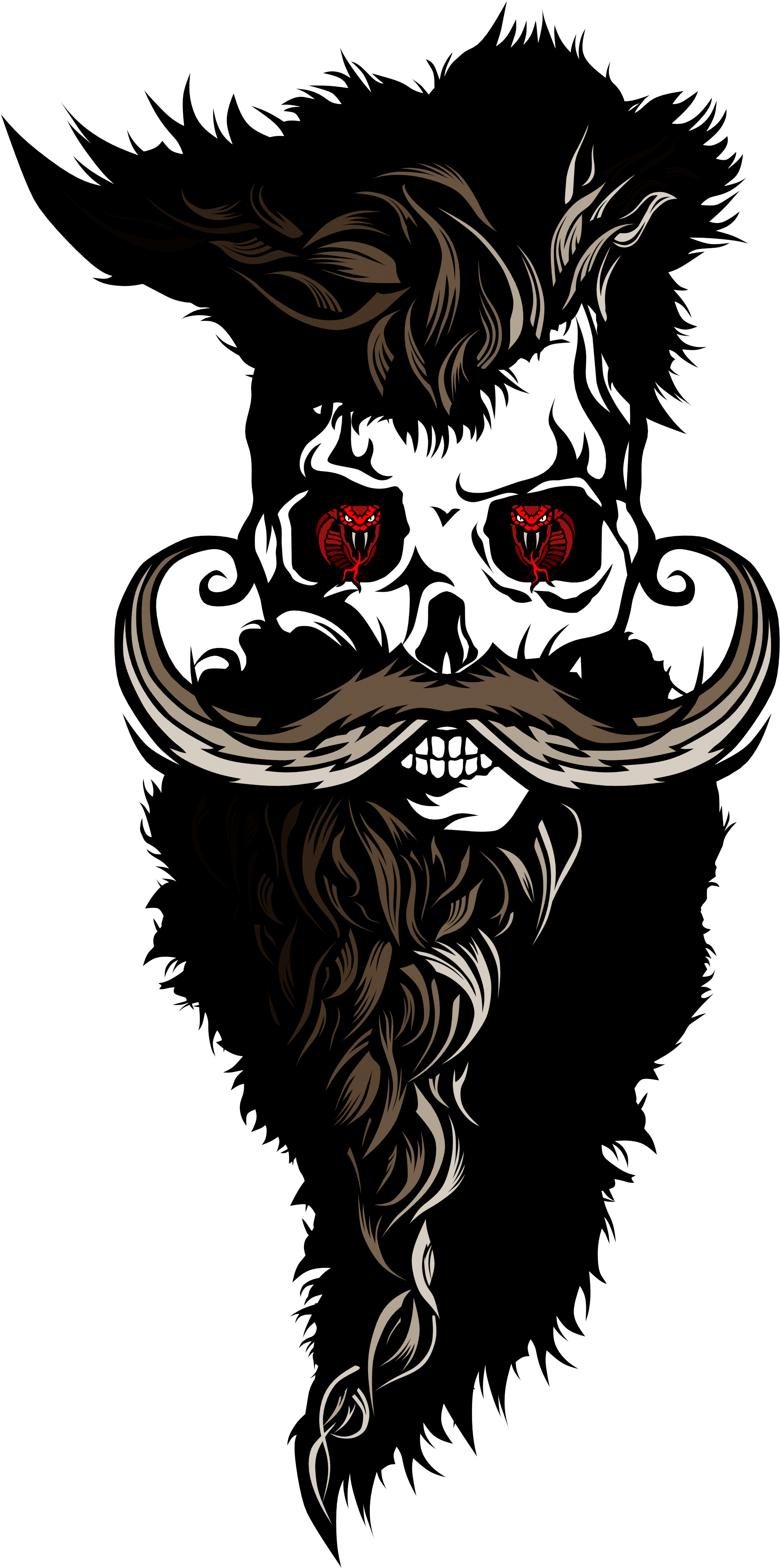 Svg Freeuse Download Tee Shirt Tete De Mort Hipster - Skull Clipart (2064x3952), Png Download