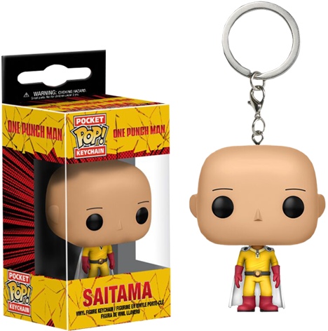 One Punch Man Saitama Pocket Pop Keychain - Funko Pop Anime Keychain Clipart (700x491), Png Download