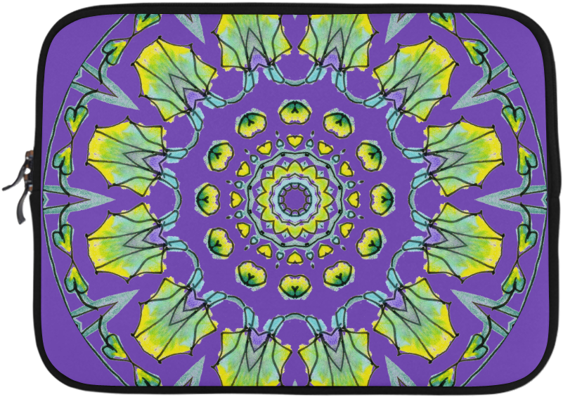 Yellow, Green, Purple Flowers, Leaves Mandala Purple - Circle Clipart (1000x1000), Png Download